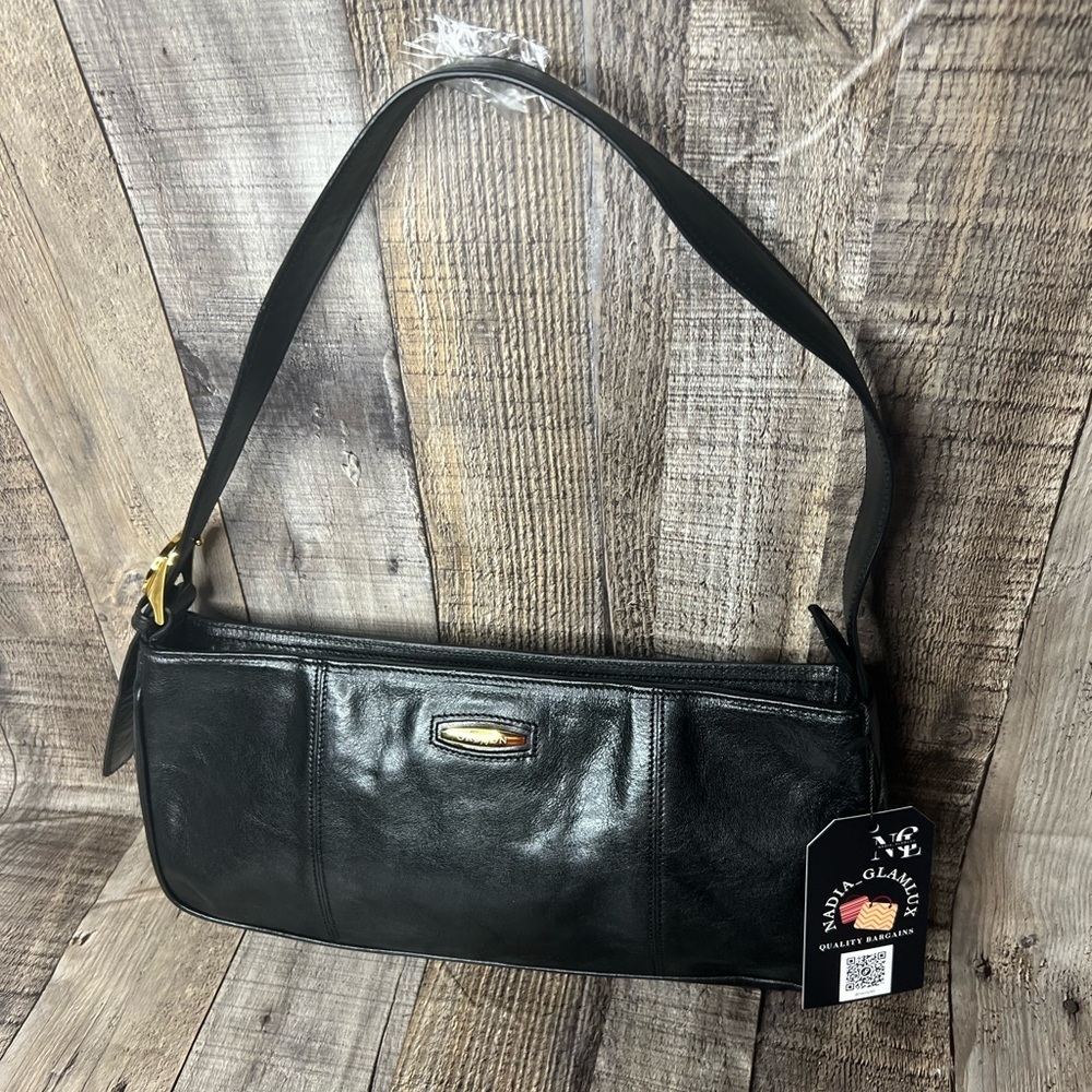 Oroton black leather shoulder handbag - Picture 2 of 15